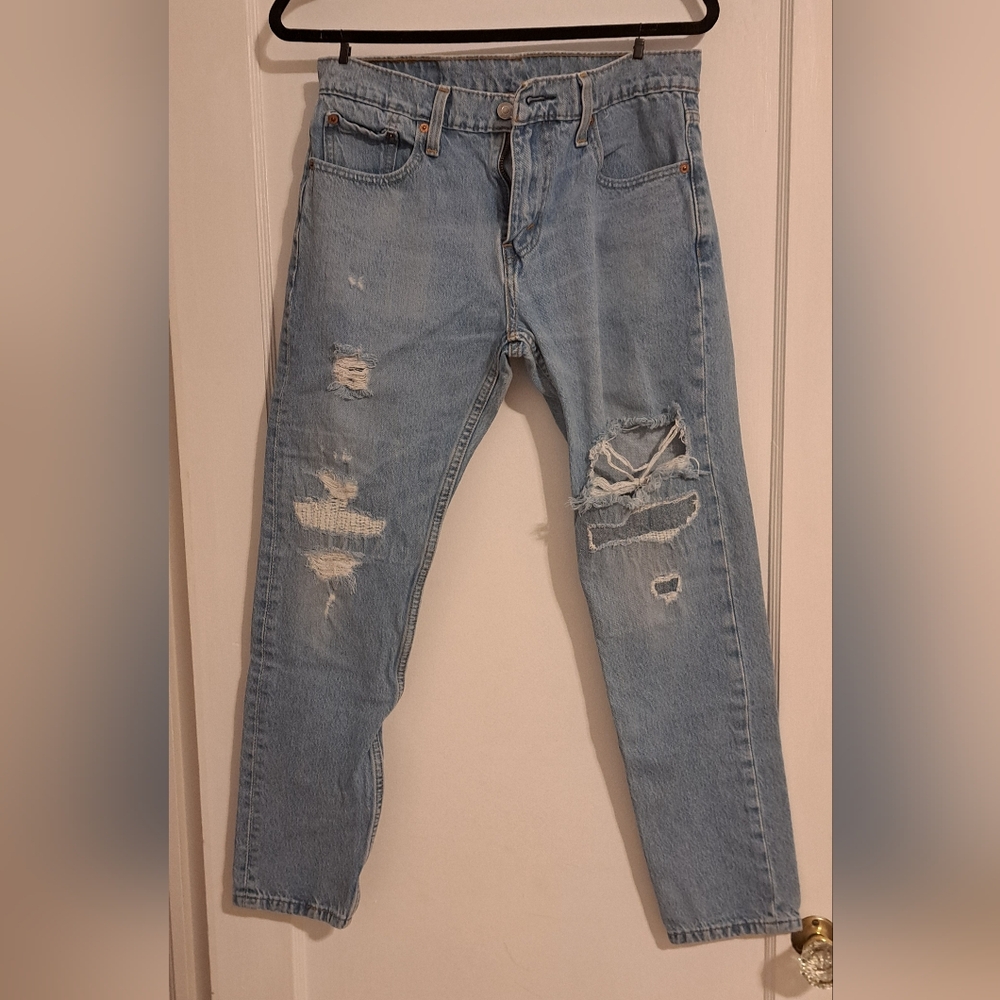 Levi's Blue Skinny Jeans Distressed Denim